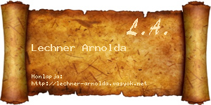 Lechner Arnolda névjegykártya